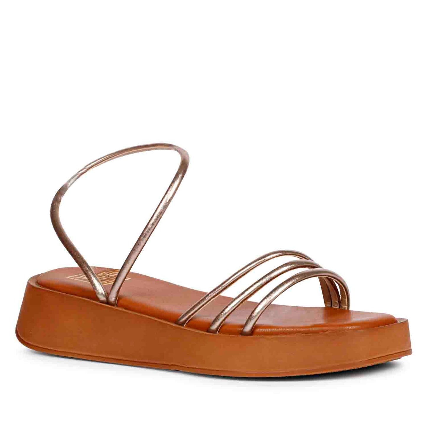 ViviBlu Gold Leather Flat Sandals