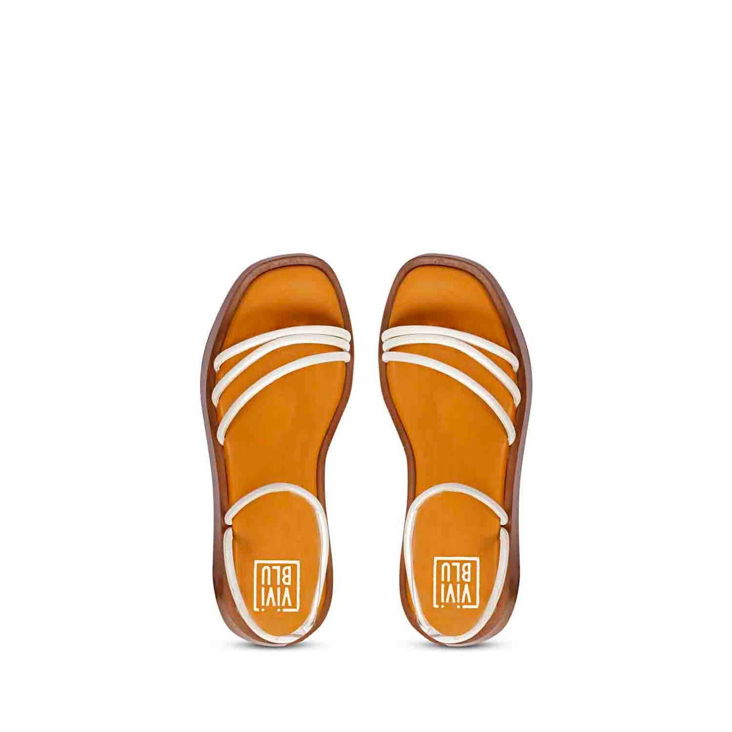 ViviBlu White Leather Flat Sandals
