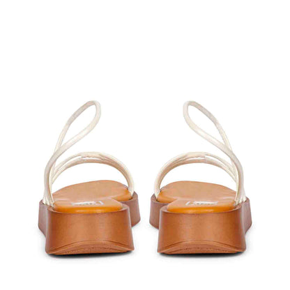 ViviBlu White Leather Flat Sandals