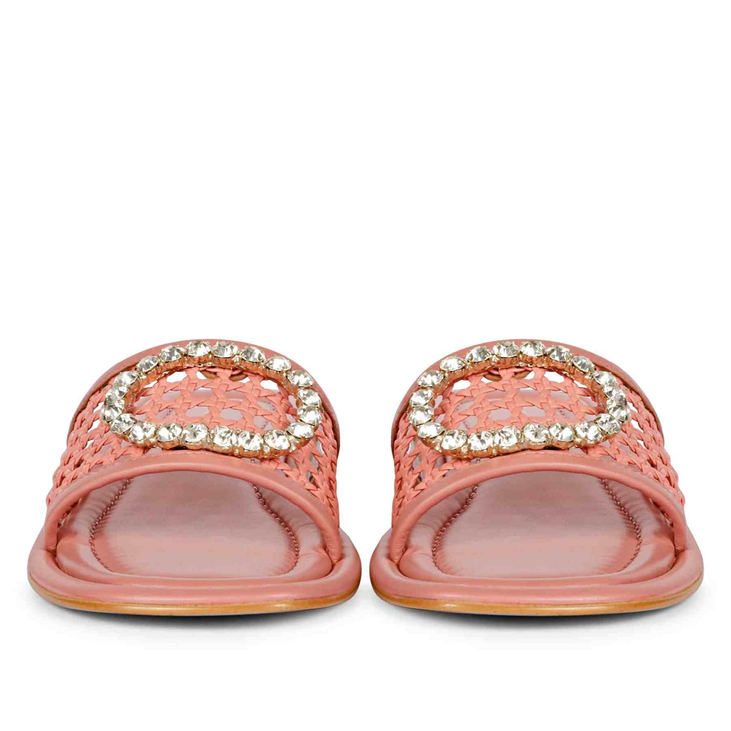 Saint Carly Coral Leather Flat Sandal