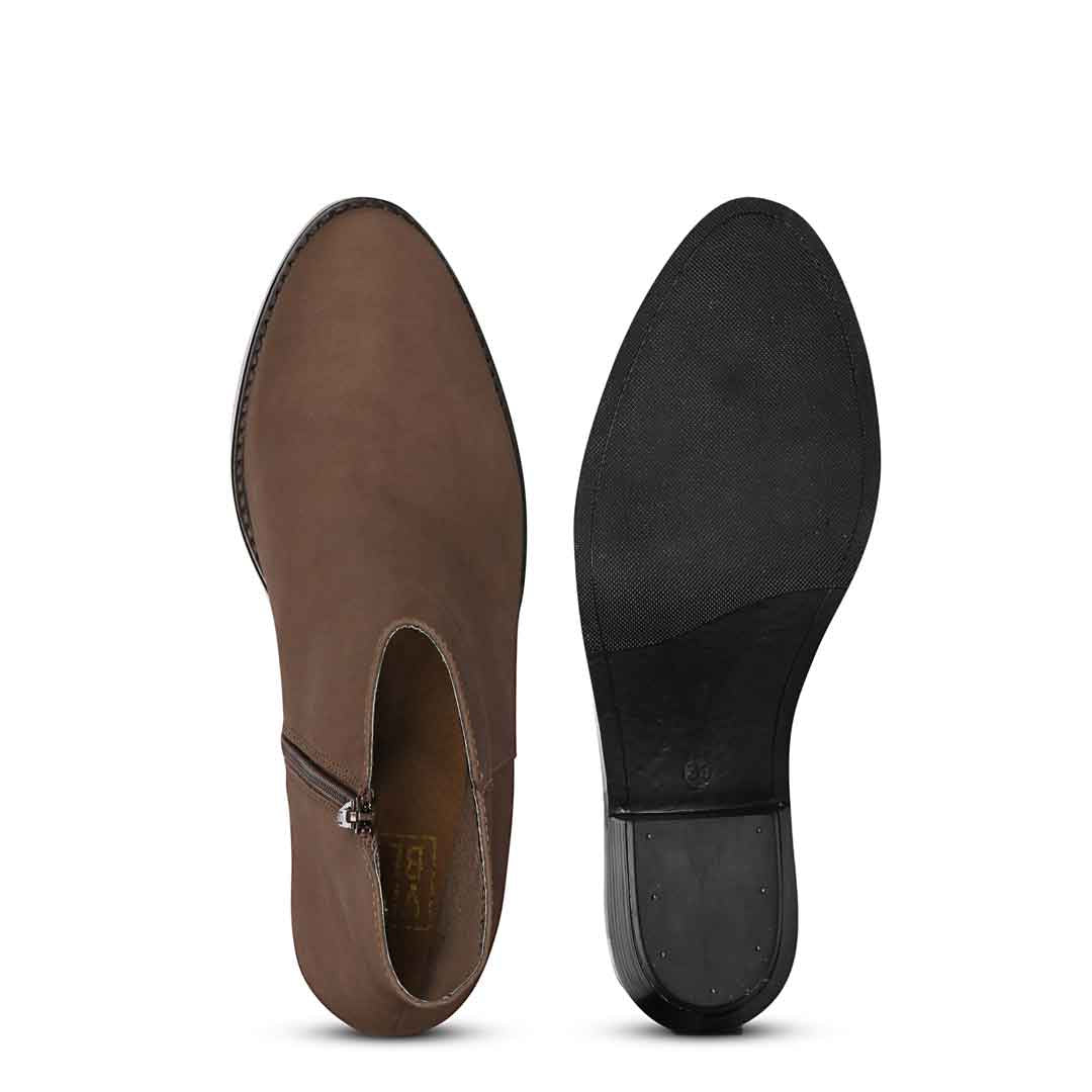 ViviBlu Brown Leather Ankle Boots