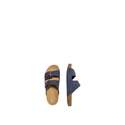 El Naturalista Ocean Embellished Leather Block Sandals with Buckle