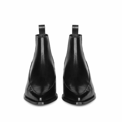 Saint Meline Black Leather Ankle Boots