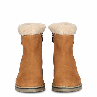 Saint Lisa Tan Suede Ankle Boots
