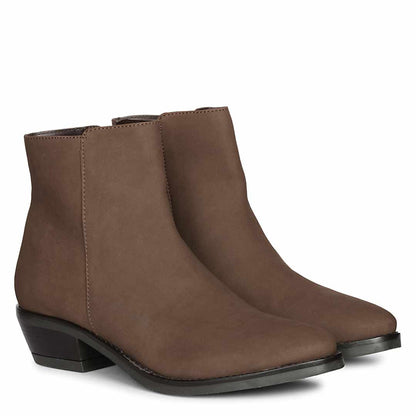 ViviBlu Brown Leather Ankle Boots