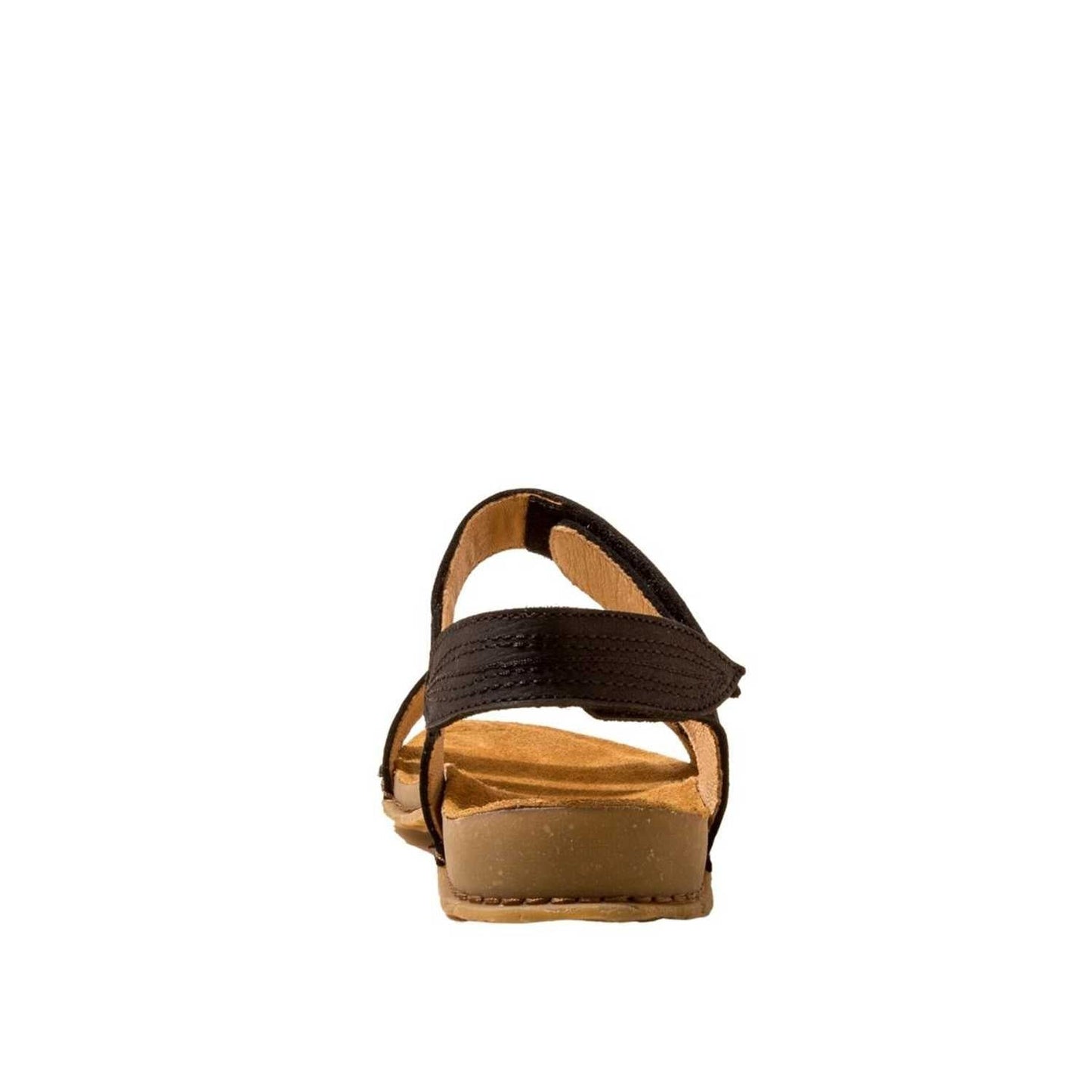 El Naturalista Black Embellished Leather Block Sandals with Buckle