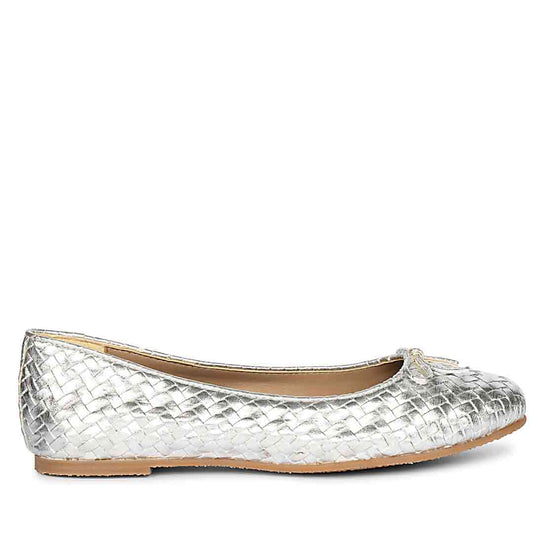 ViviBlu Silver Leather Ballerina