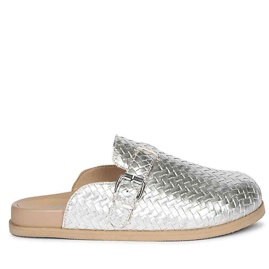 ViviBlu Silver Leather Mules