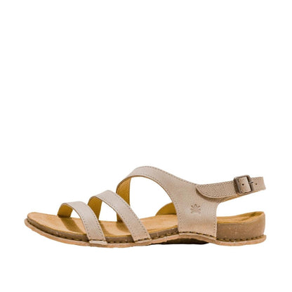 El Naturalista Piedra Embellished Leather Block Sandals with Buckle
