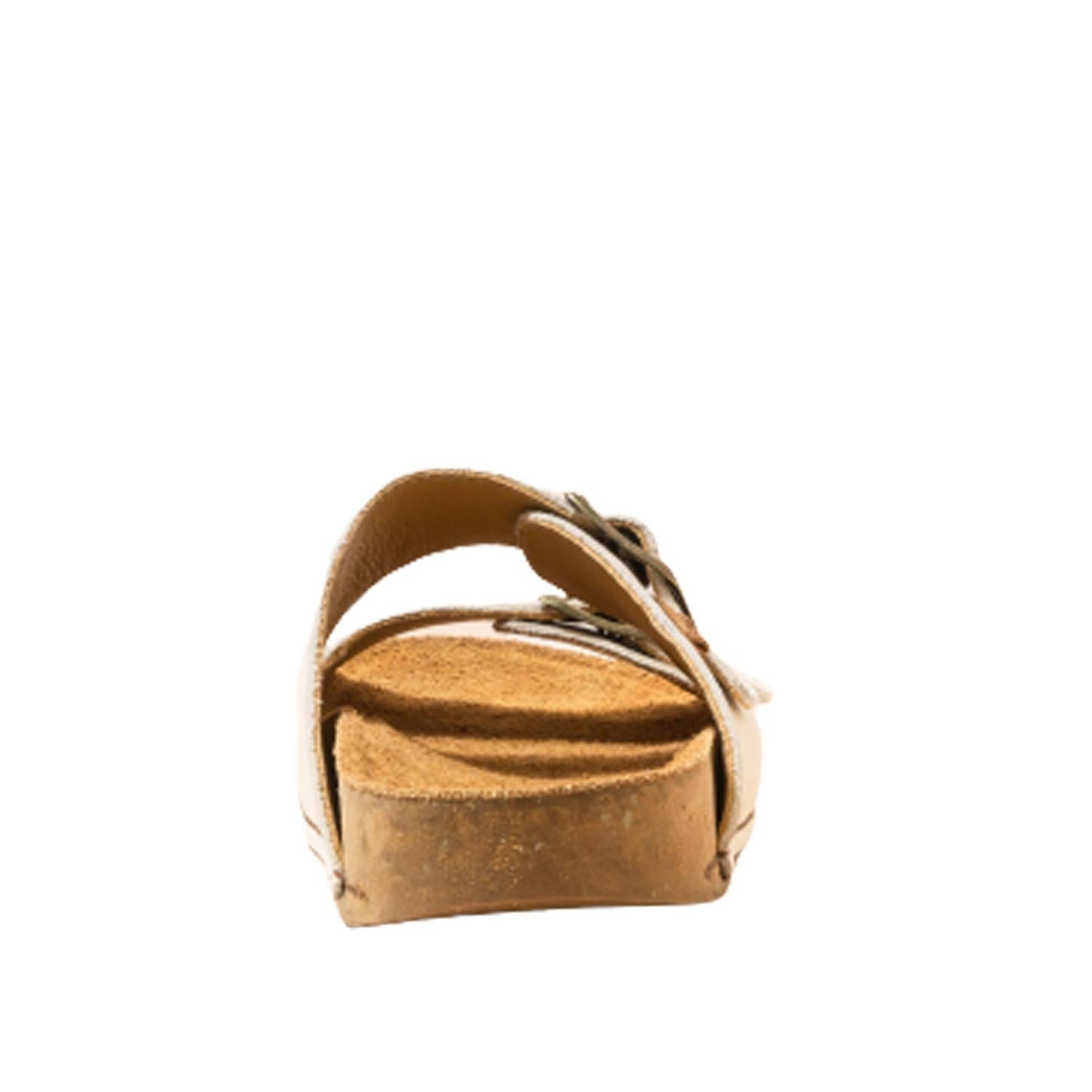 El Naturalista White Embellished Leather Block Sandals with Buckle