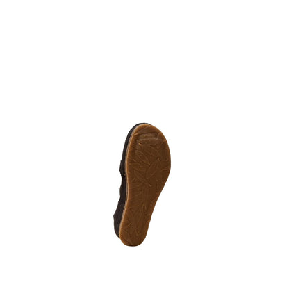El Naturalista Black Embellished Leather Block Sandals with Buckle