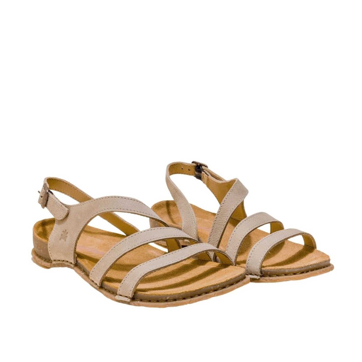 El Naturalista Piedra Embellished Leather Block Sandals with Buckle