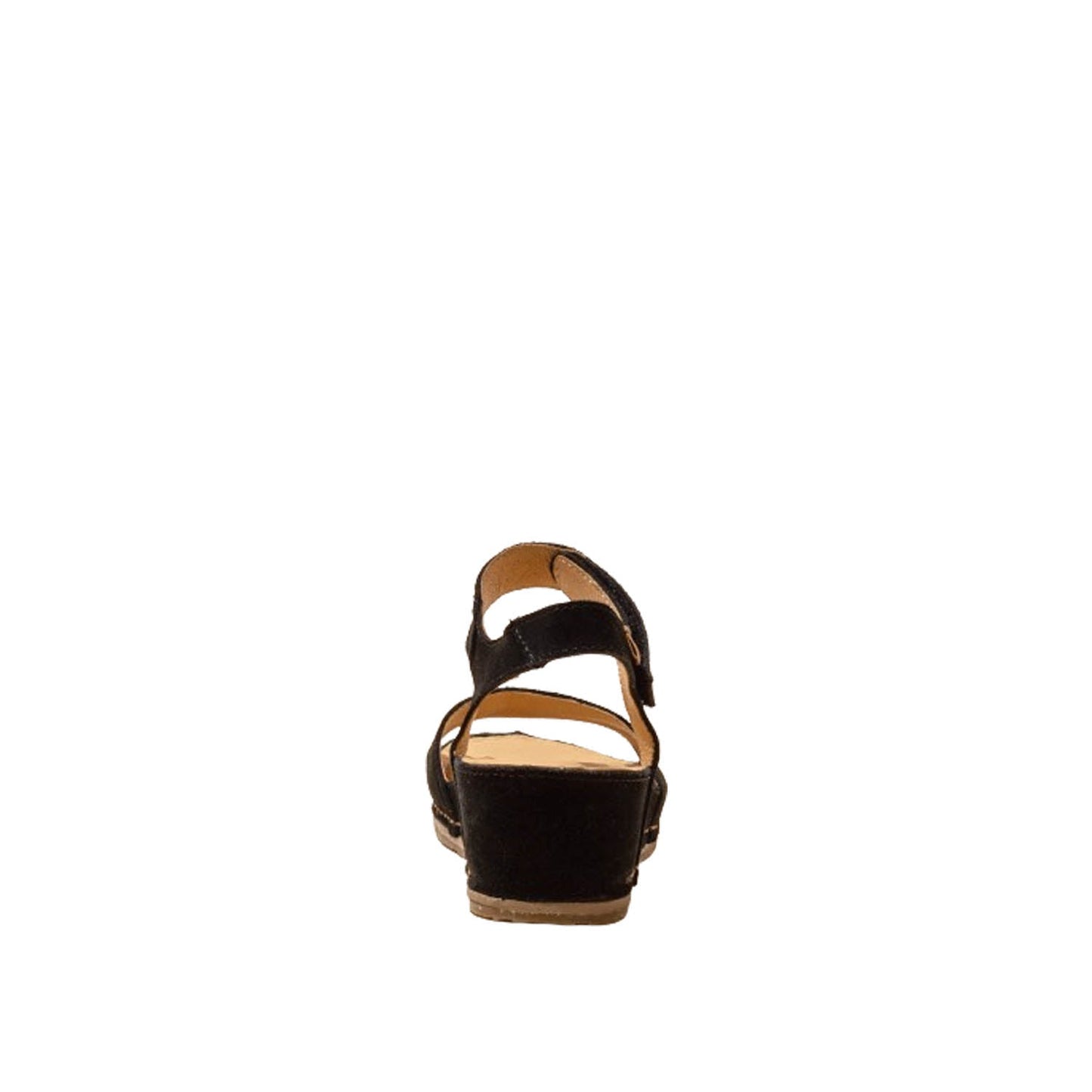 El Naturalista Black Embellished Leather Block Sandals with Buckle