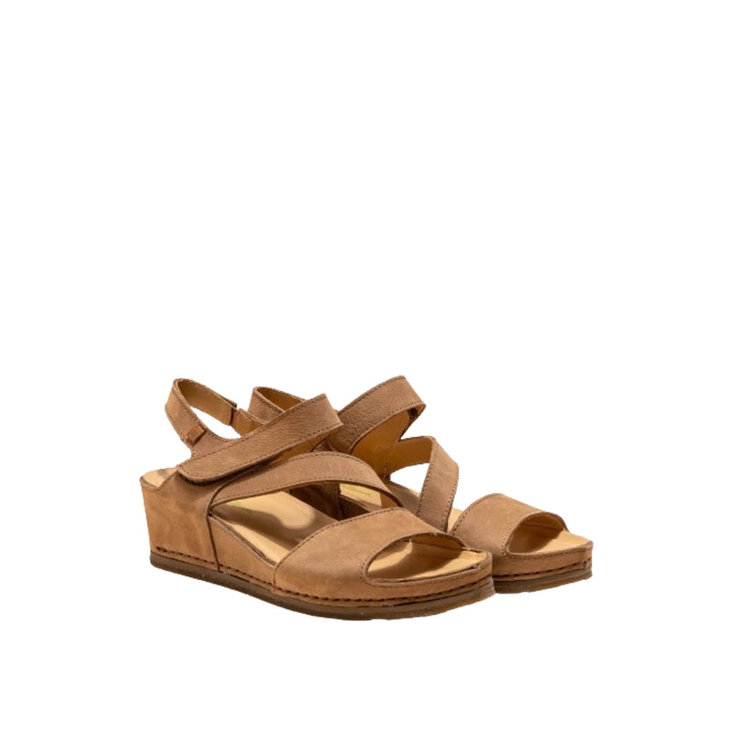 El Naturalista Honey Embellished Leather Block Sandals with Buckle