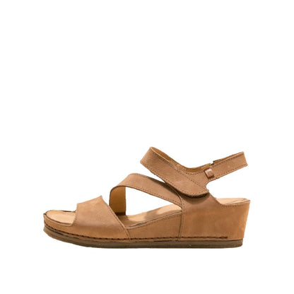 El Naturalista Honey Embellished Leather Block Sandals with Buckle