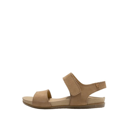 El Naturalista Honey Embellished Leather Block Sandals with Buckle