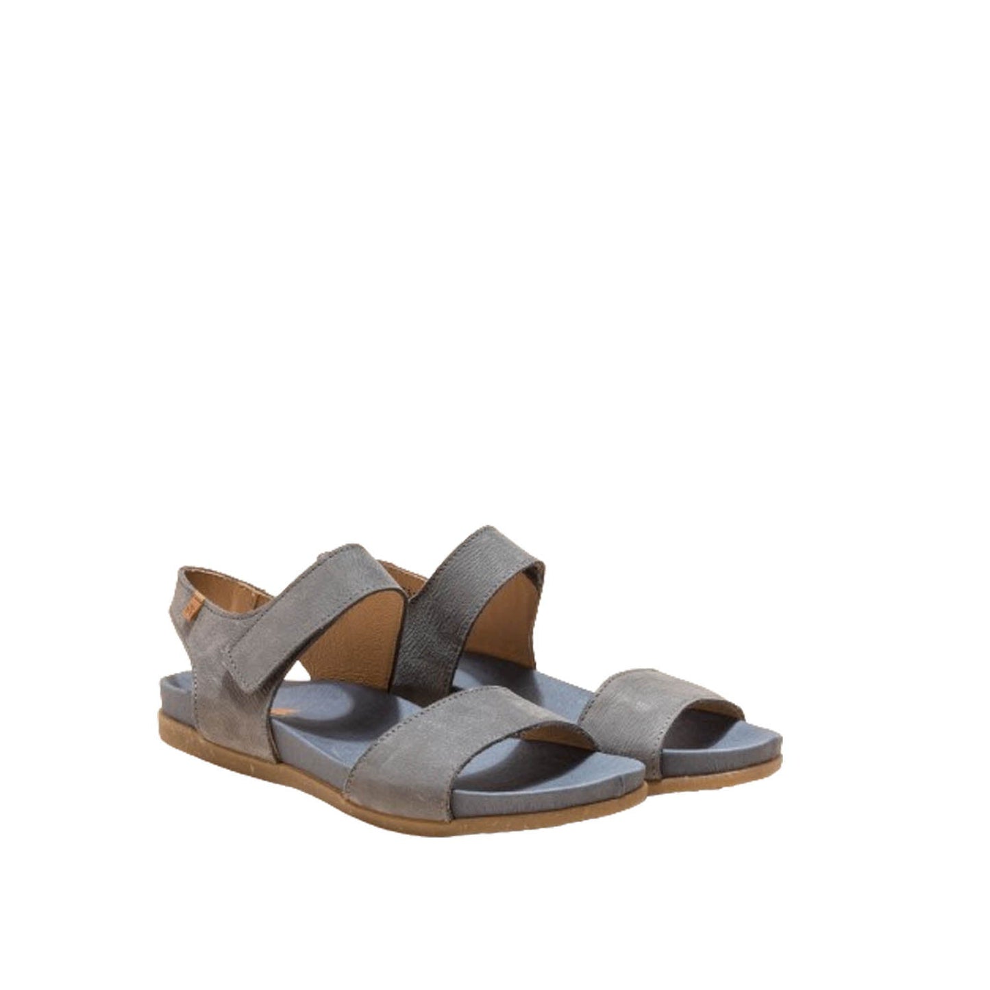 El Naturalista Vaquero Embellished Leather Block Sandals with Buckle