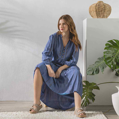 Saint Elodie Womens Midnight Blue Maxi Dresses