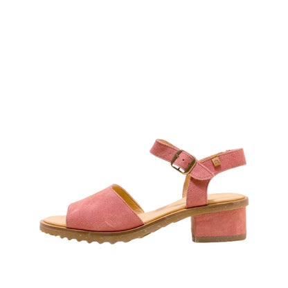 El Naturalista Loto Embellished Leather Block Sandals with Buckle
