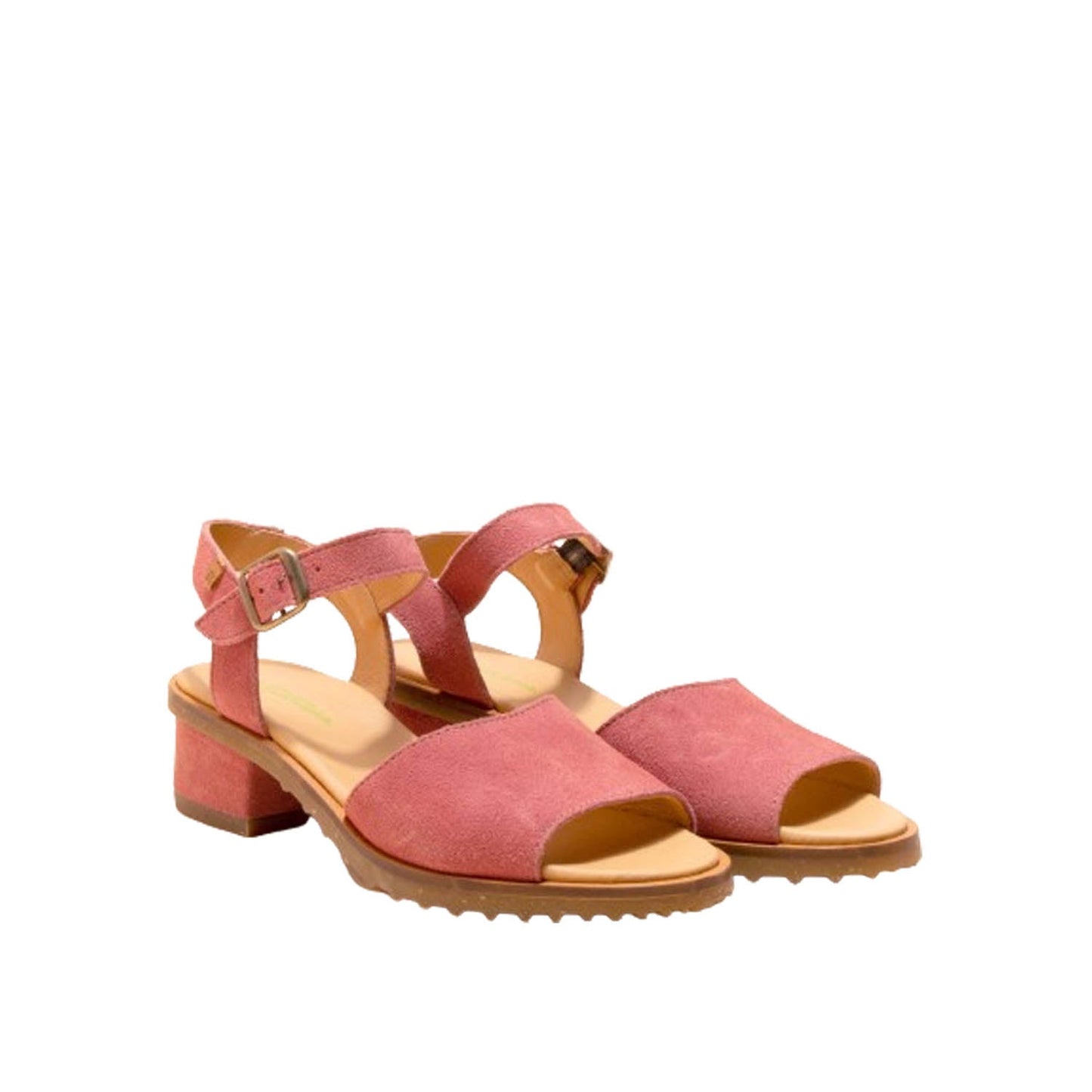 El Naturalista Loto Embellished Leather Block Sandals with Buckle