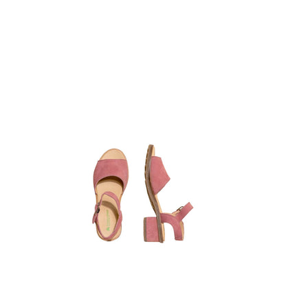 El Naturalista Loto Embellished Leather Block Sandals with Buckle