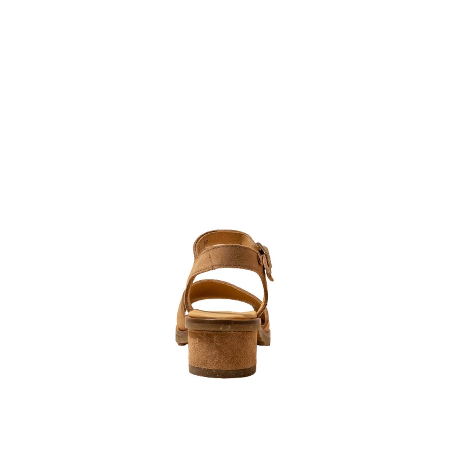 El Naturalista Honey Embellished Leather Block Sandals with Buckle