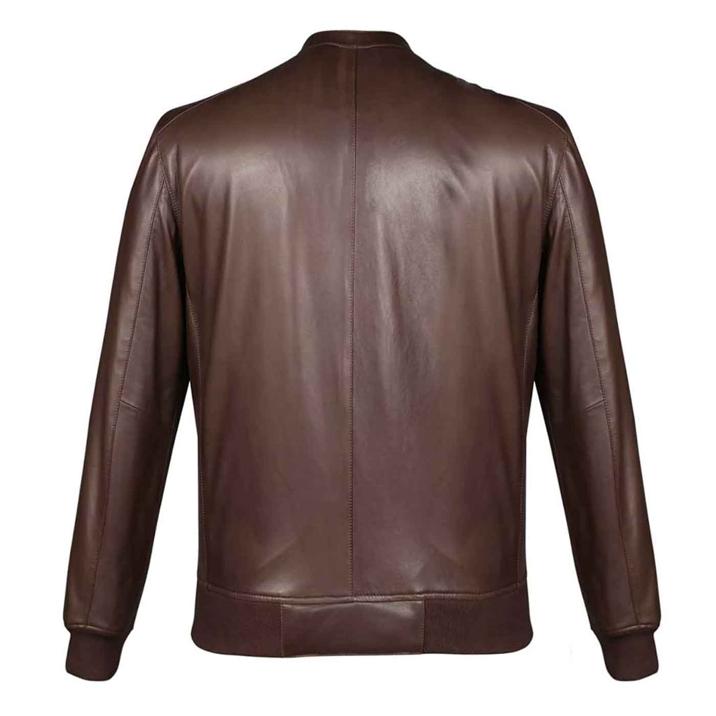 Saint Amorino Brown Leather Men's Bomber Jackets