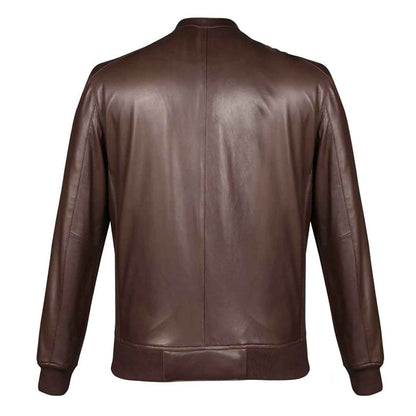 Saint Amorino Brown Leather Men's Bomber Jackets