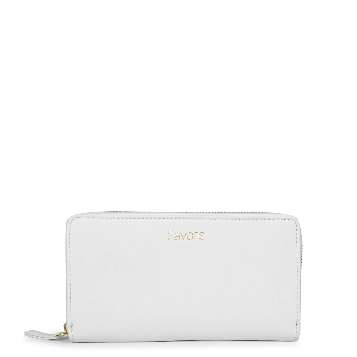 Favore White Leather Purse Clutche