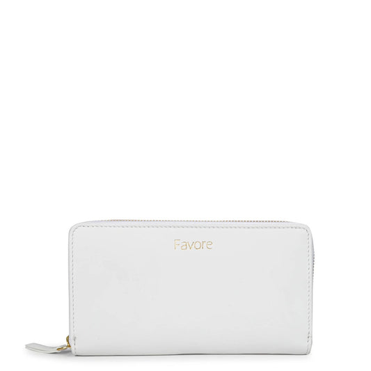 Favore White Leather Purse Clutche