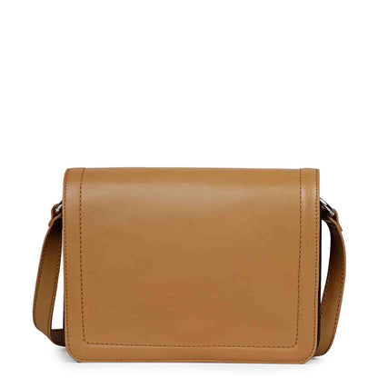 Favore Tan Leather Structured Sling Bag