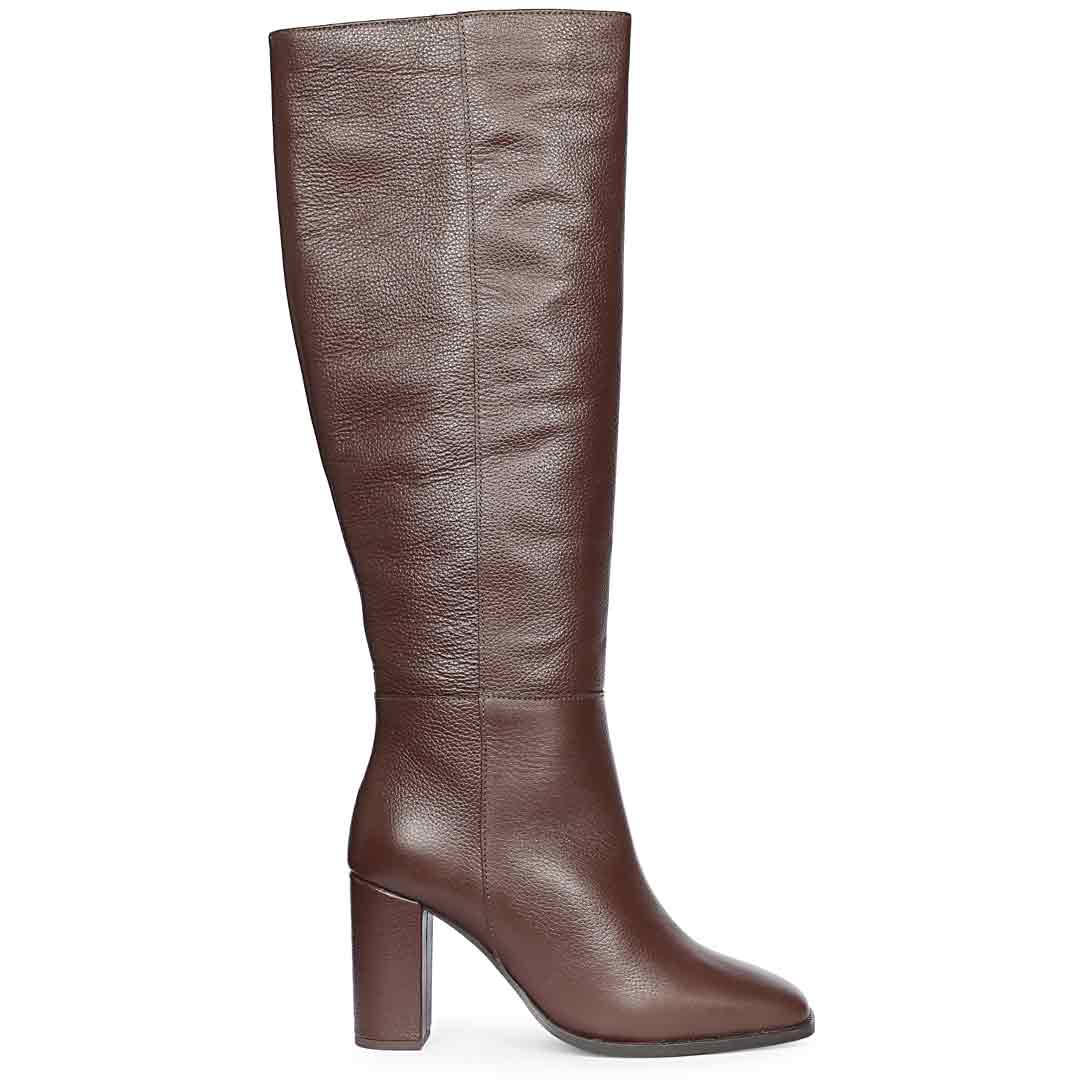 Saint Lia Brown Leather Knee High Slouch Boots