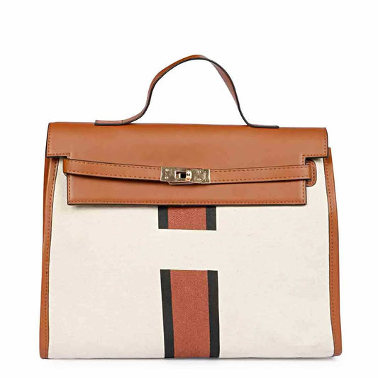 Favore Leather Off White Bucket Handheld Bag