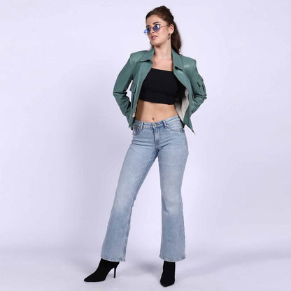 Saint Amory Women Green Leather Jackets