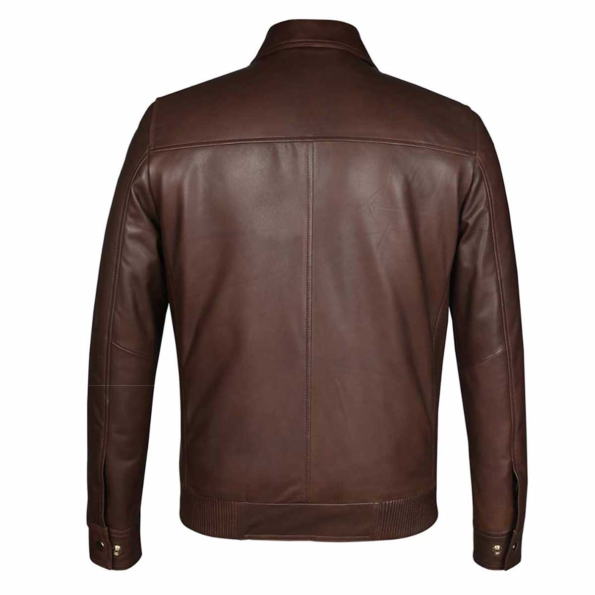 Saint Arduin Choco Brown Washed Leather Men's Bomber Jackets