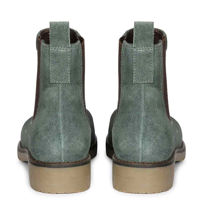 Saint Priscilla Teal Suede Ankle Boots