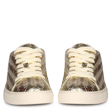 Saint Liza Gold Leather Sneakers
