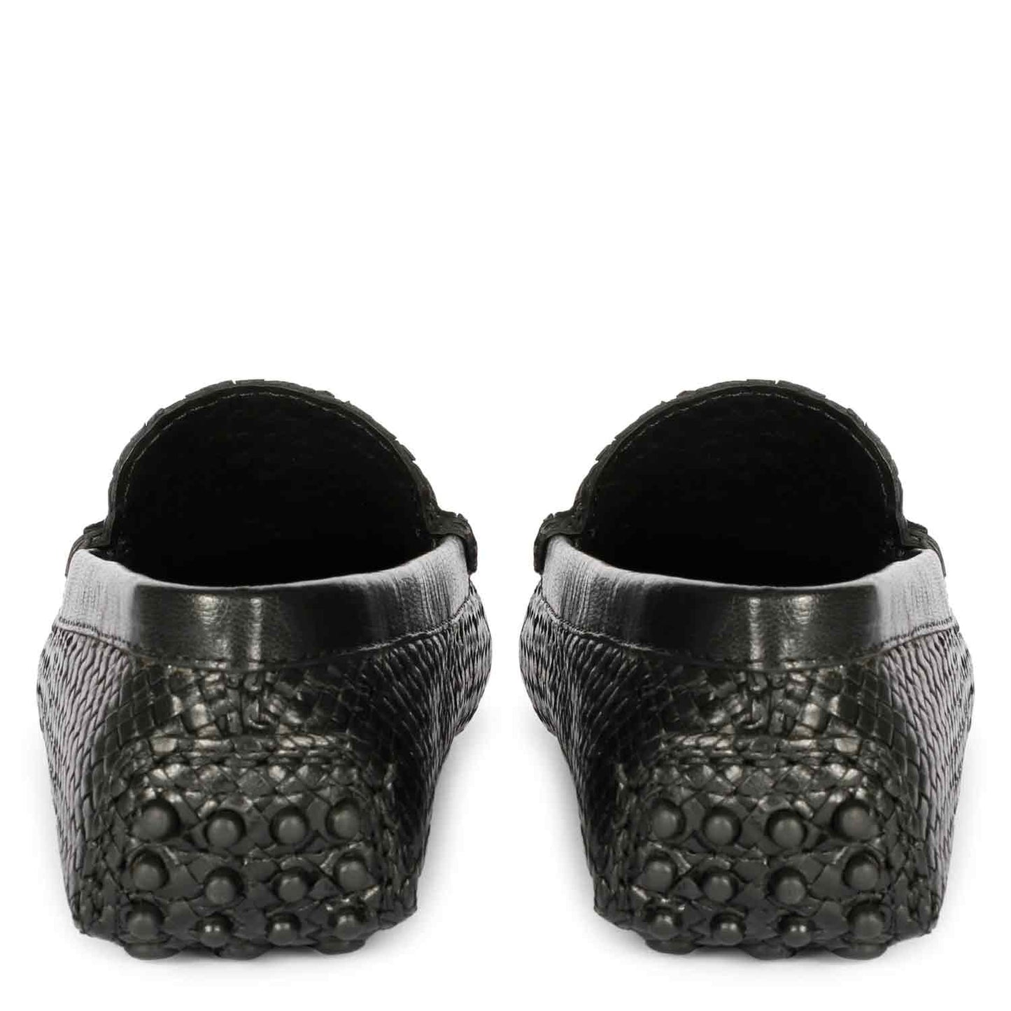 Saint Lucy Black Woven Leather Loafers