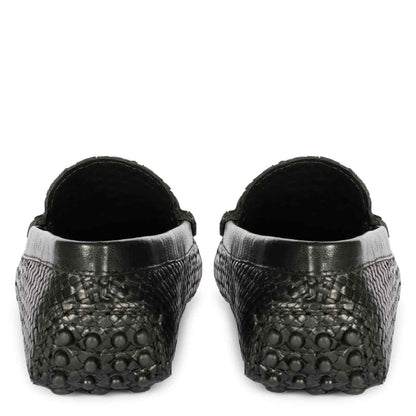 Saint Lucy Black Woven Leather Loafers