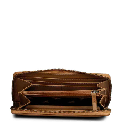 Favore Tan Leather Purse Clutches
