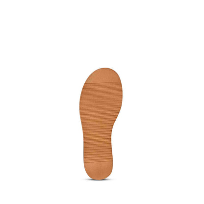 ViviBlu Tan Leather Platform Sandals Embellished With Gold Straps