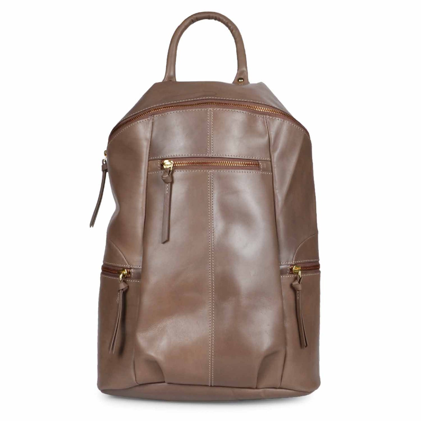 Favore Brown Leather Oversized Structured Backpacks