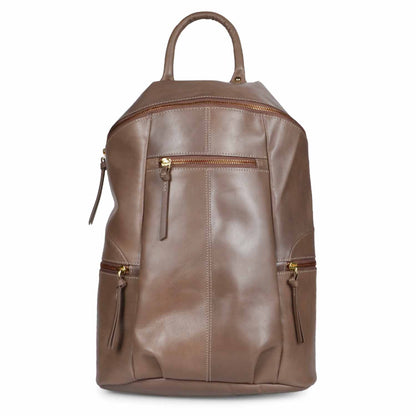 Favore Brown Leather Oversized Structured Backpacks