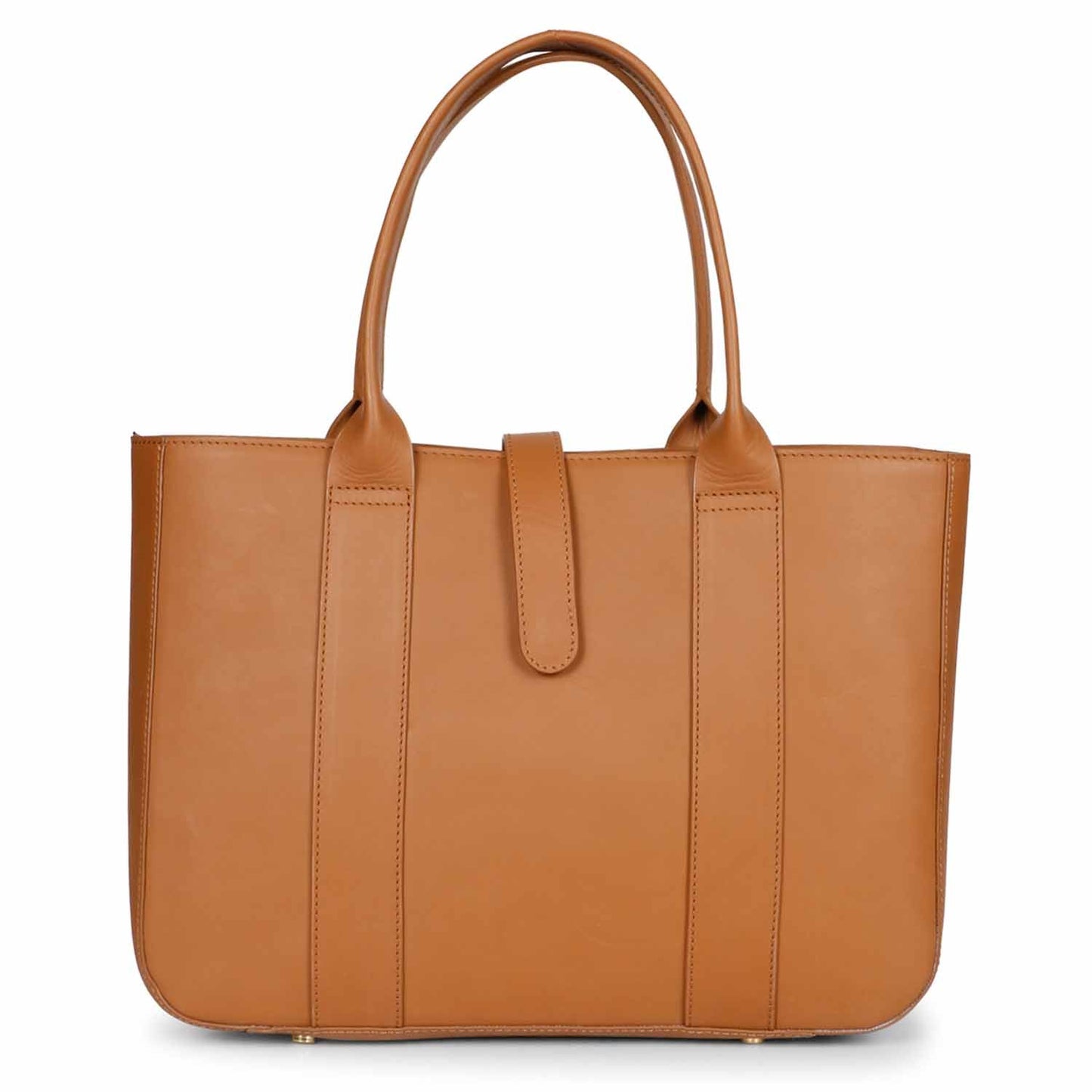 Favore Brown Leather Oversized Structured Gorgeous Handheld Bag