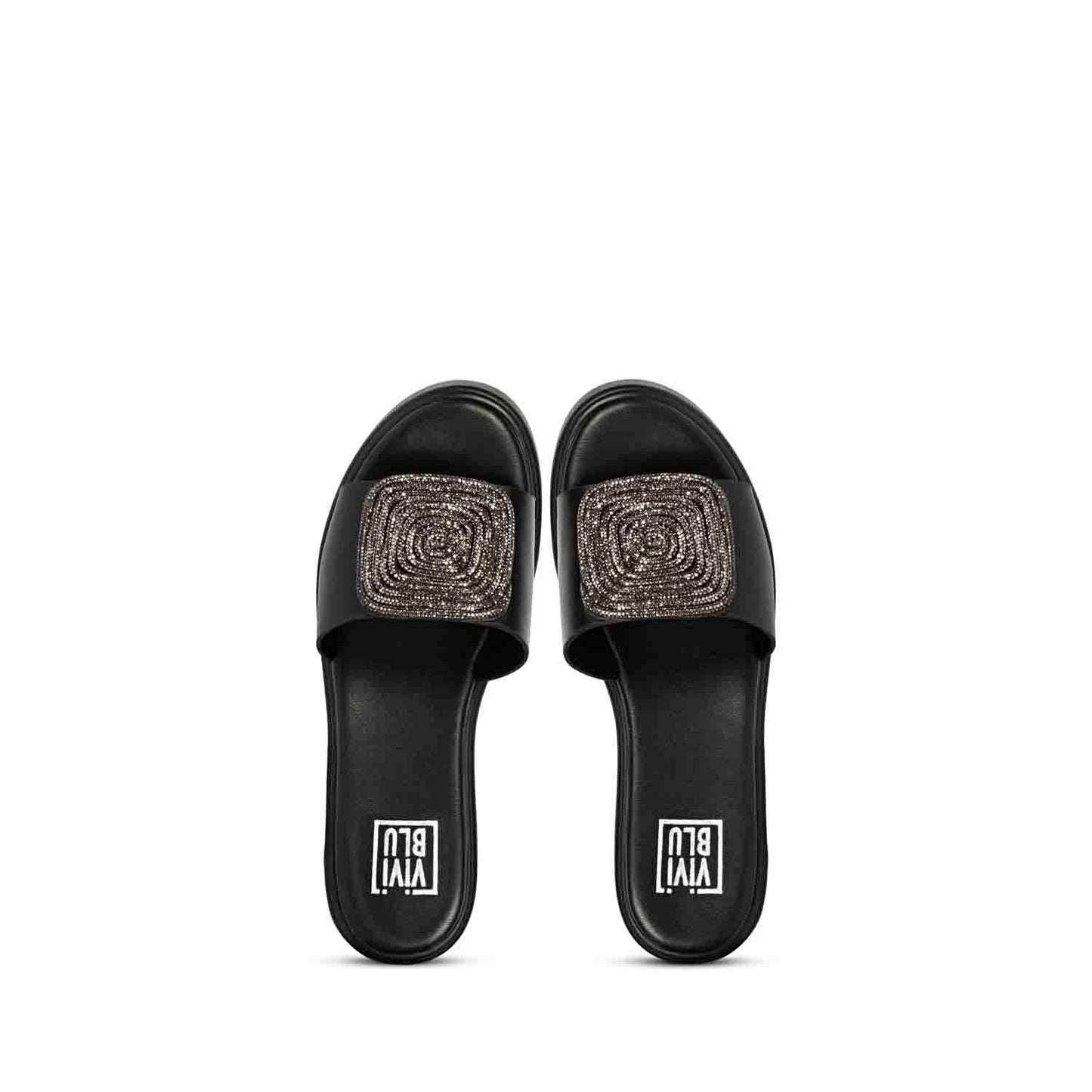 ViviBlu Platform Sandals With Black Leather