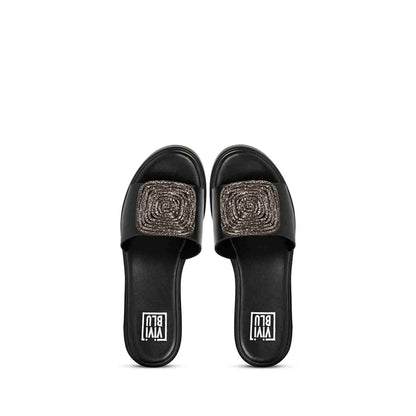 ViviBlu Platform Sandals With Black Leather