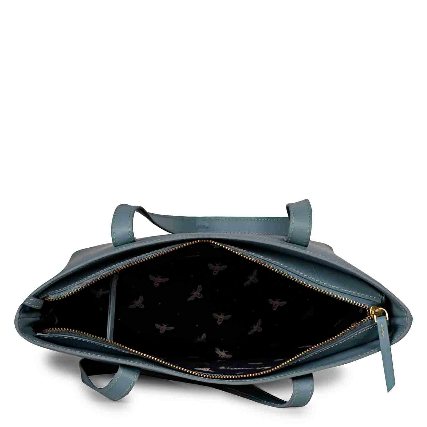 Favore Textured Navy Leather Structured Shoulder Bag With a Small Pouch