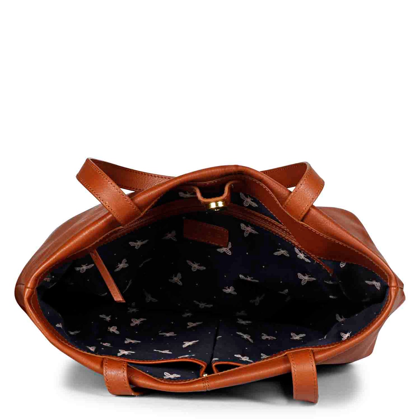 Favore Tan Leather Oversized Structured Hobo Bag