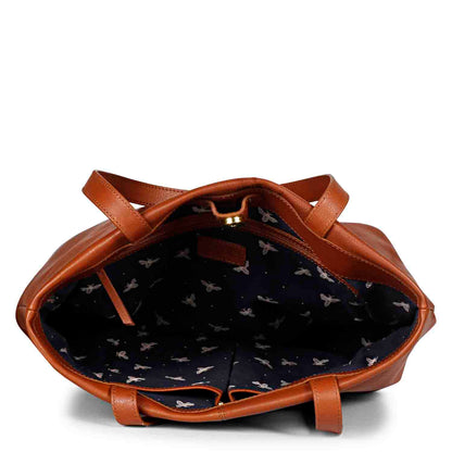 Favore Tan Leather Oversized Structured Hobo Bag