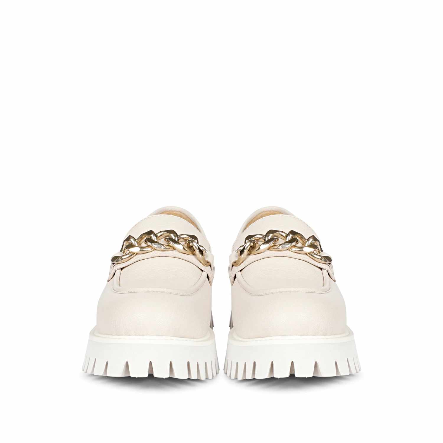 Off-White Leather Moccasins - Saint Clara Collection: Stylish and comfortable shoes